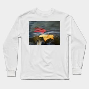 Autumn Floating Leaves Long Sleeve T-Shirt